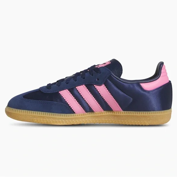 💗👖 ADIDAS SAMBA SATIN NAVY PINK 👖💗 - Picture 2 of 4